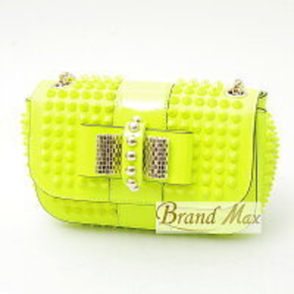 Christian Louboutin Patent Vernis Chain Bag Spring Summer Neon Yellow